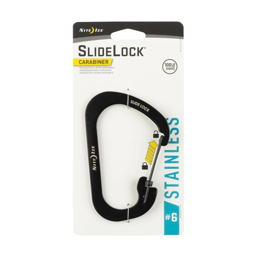 Nite Ize Carabiners 4-in Black Locking D-shaped Wire Carabiner 1 Nite Ize Carabiners 4-in Black Locking D-shaped Wire Carabiner