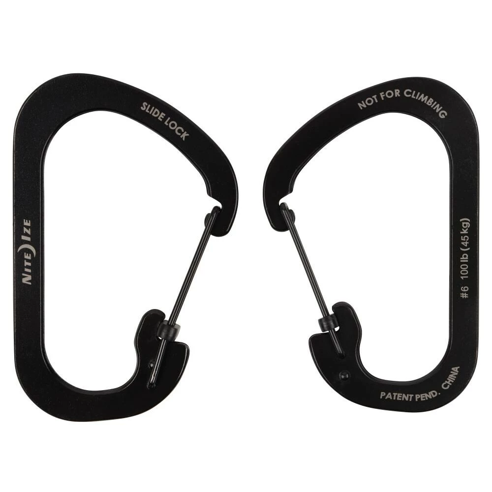 Nite Ize Carabiners 4-in Black Locking D-shaped Wire Carabiner 2 Nite Ize Carabiners 4-in Black Locking D-shaped Wire Carabiner - Image 2