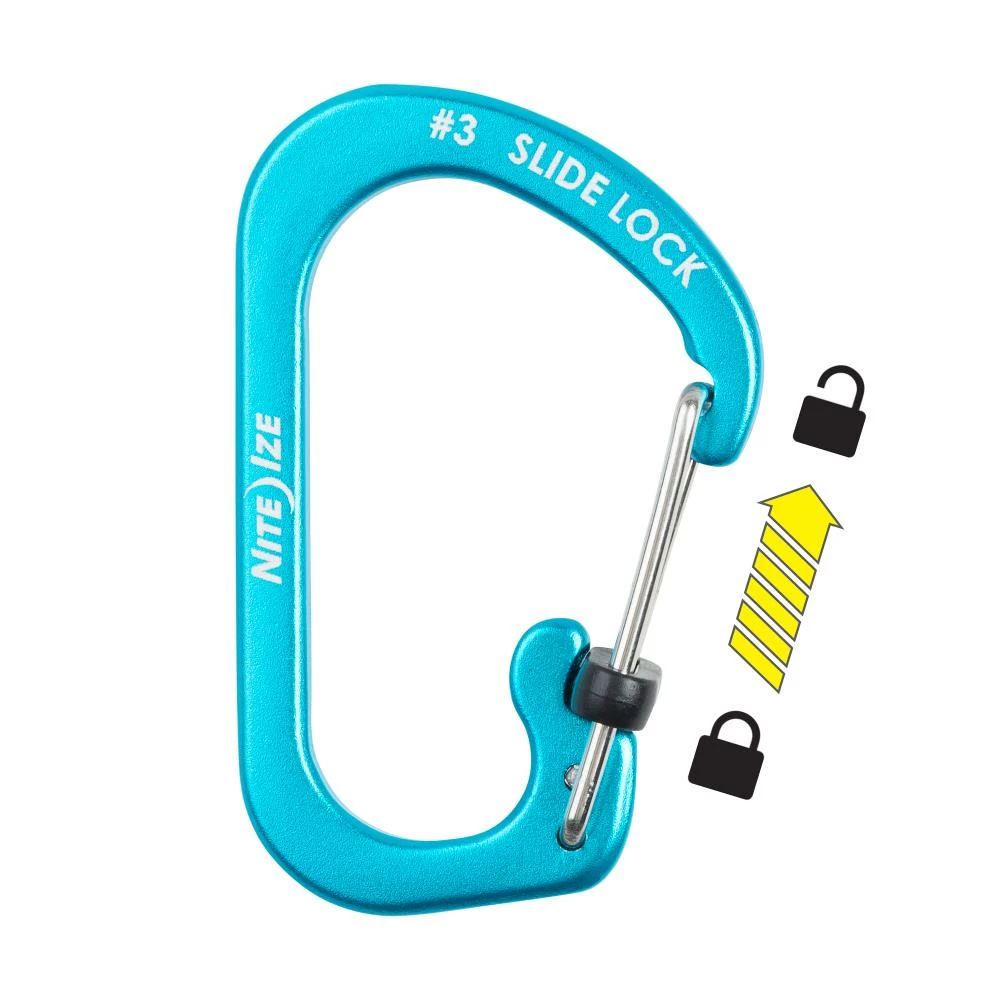 Nite Ize Carabiners 1.87-in Blue Locking D-shaped Wire Carabiner 2 Nite Ize Carabiners 1.87-in Blue Locking D-shaped Wire Carabiner - Image 2