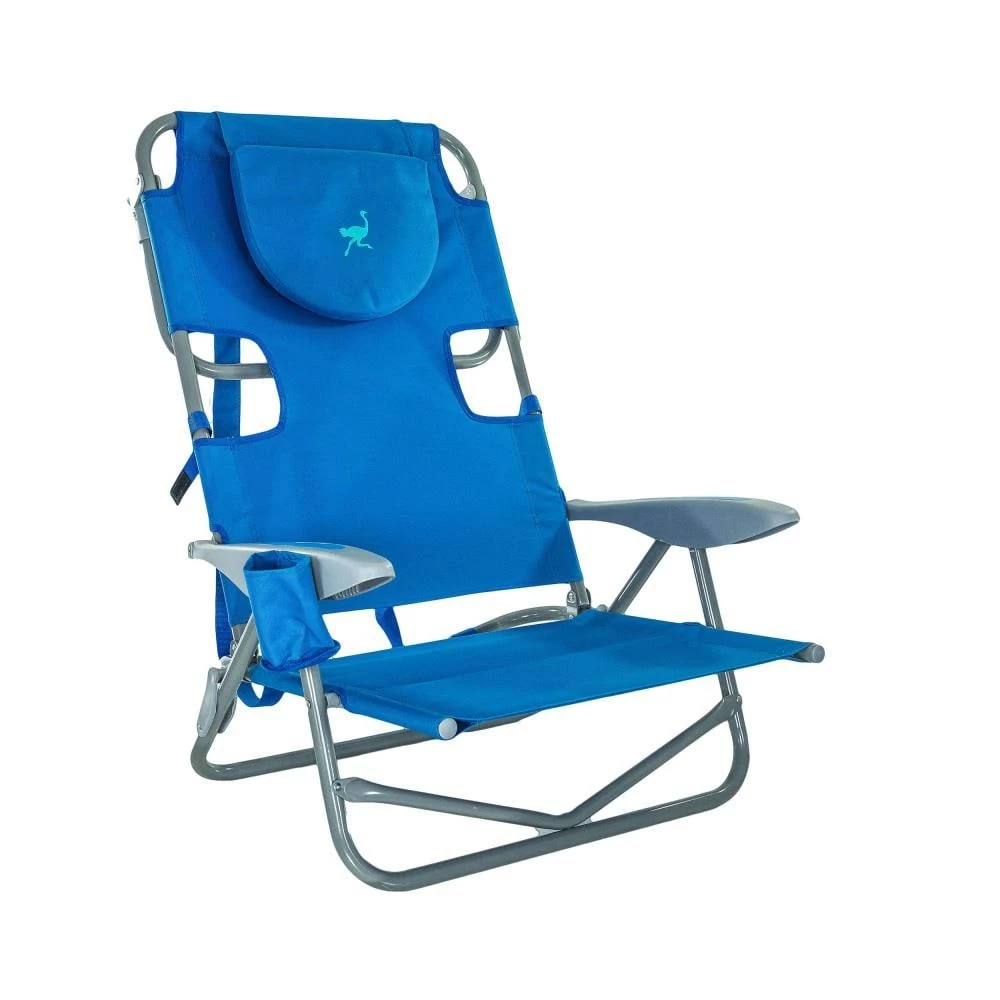 Deltess Beach & Camping Chairs Blue Folding Beach Chair 1 Deltess Beach & Camping Chairs Blue Folding Beach Chair