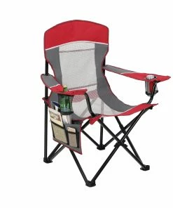 Garden Treasures Beach & Camping Chairs Red/Grey Folding Camping Chair -Outdoor Recreation Outlet Shop 10994693