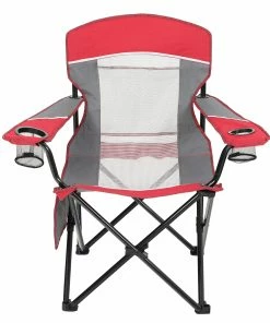 Garden Treasures Beach & Camping Chairs Red/Grey Folding Camping Chair -Outdoor Recreation Outlet Shop 10994694