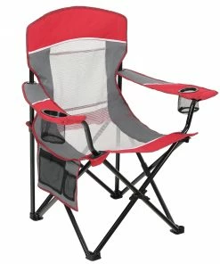 Garden Treasures Beach & Camping Chairs Red/Grey Folding Camping Chair -Outdoor Recreation Outlet Shop 10994695
