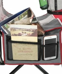 Garden Treasures Beach & Camping Chairs Red/Grey Folding Camping Chair -Outdoor Recreation Outlet Shop 10994699