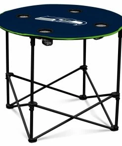 Logo Brands Beach & Camping Chairs Seattle Seahawks Blue Folding Tailgate Table Chair