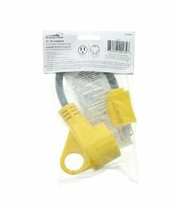 Road & Home RV Accessories 12 In. RV Electrical Adapter Fits 15 Amp Male to 30 Amp Female with Pull Out Handles Type 12/3 SJTW 30 Amp 125 V to 4 Degrees Fahrenheit Cold Weather Jacket Black with Yellow Handles -Outdoor Recreation Outlet Shop 15589936