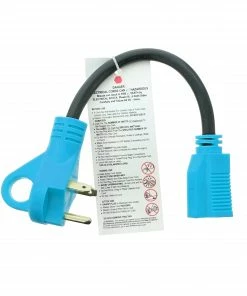 Road & Home RV Accessories 12 In. RV Electrical Adapter Fits 30 Amp Male to 15 Amp Female with Pull Out Handles Type 12/3 SJTW 30 Amp 125 V to 4 Degrees Fahrenheit Cold Weather Jacket Black with Yellow Handles