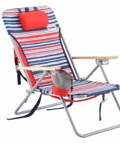 Outsider Beach & Camping Chairs Red/Blue Stripes Folding Beach Chair
