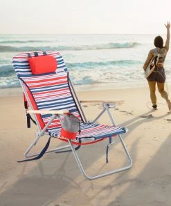 Outsider Beach & Camping Chairs Red/Blue Stripes Folding Beach Chair -Outdoor Recreation Outlet Shop 40662466