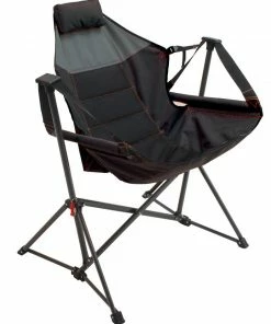 RIO Brands Beach & Camping Chairs Charcoal Black Folding Beach Lounger Chair