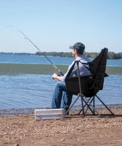 RIO Brands Beach & Camping Chairs Charcoal Black Folding Beach Lounger Chair -Outdoor Recreation Outlet Shop 41463602