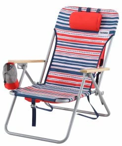 Outsider Beach & Camping Chairs Red/Blue Stripes Folding Beach Chair -Outdoor Recreation Outlet Shop 41608877
