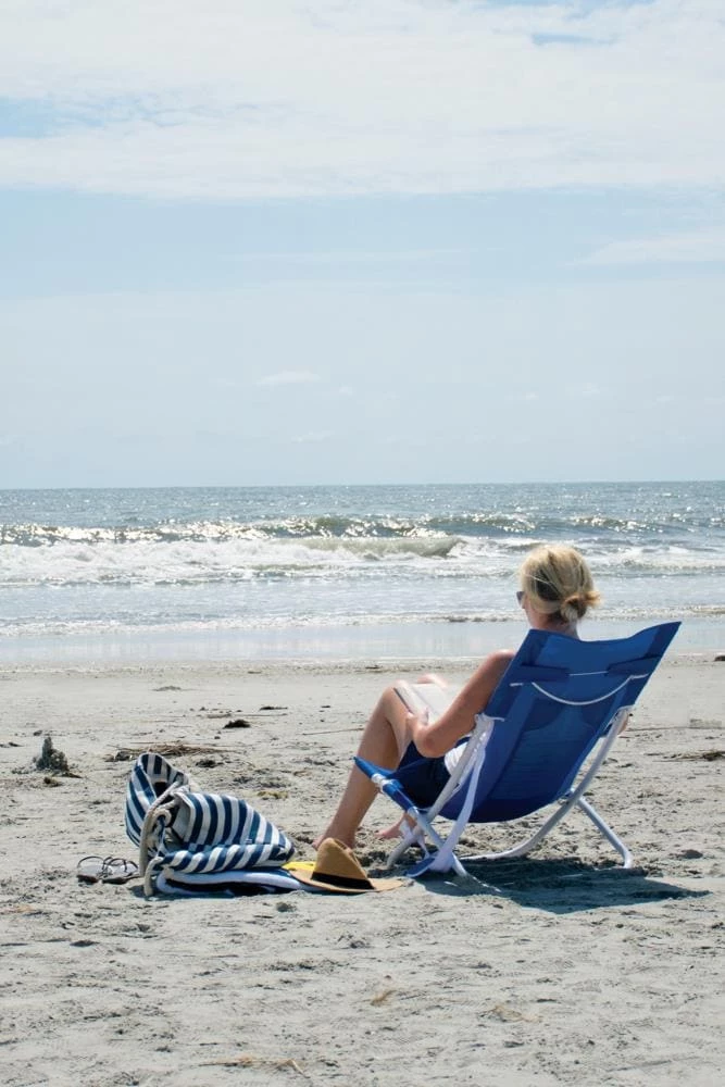 RIO Brands Beach & Camping Chairs Blue Folding Beach Chair 4 RIO Brands Beach & Camping Chairs Blue Folding Beach Chair - Image 4