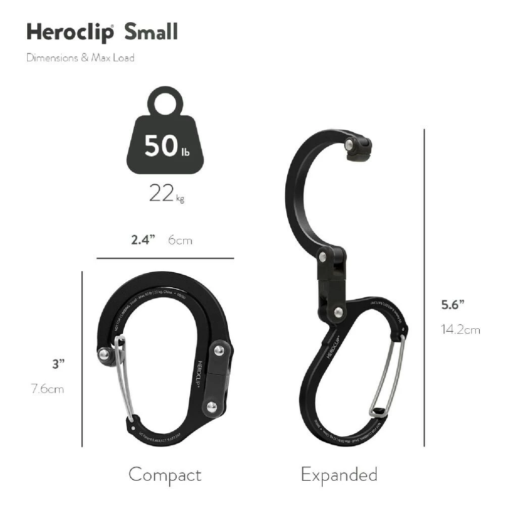 Heroclip Carabiners Heroclip Small Stealth Black 4 Heroclip Carabiners Heroclip Small Stealth Black - Image 4