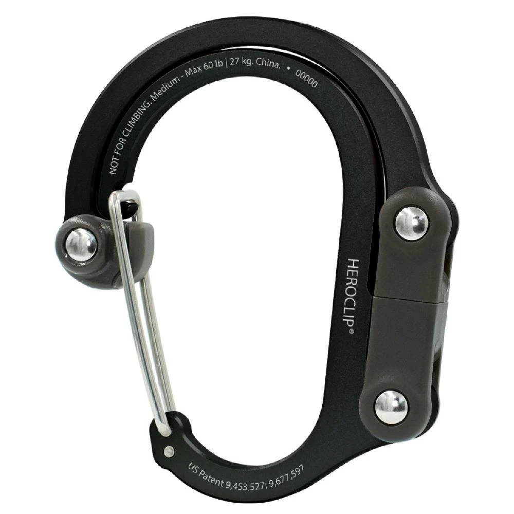 Heroclip Carabiners Heroclip Medium Stealth Black 2 Heroclip Carabiners Heroclip Medium Stealth Black - Image 2