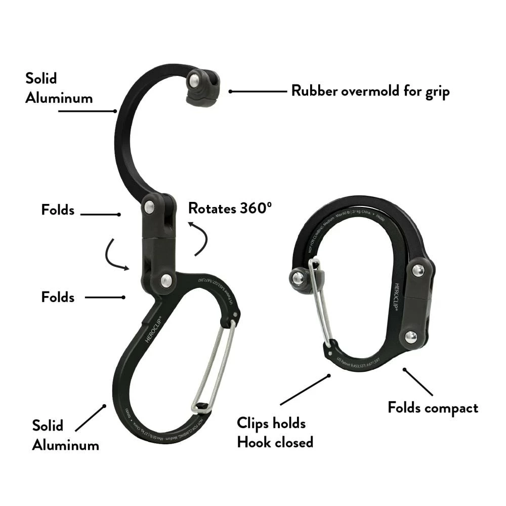 Heroclip Carabiners Heroclip Medium Stealth Black 3 Heroclip Carabiners Heroclip Medium Stealth Black - Image 3