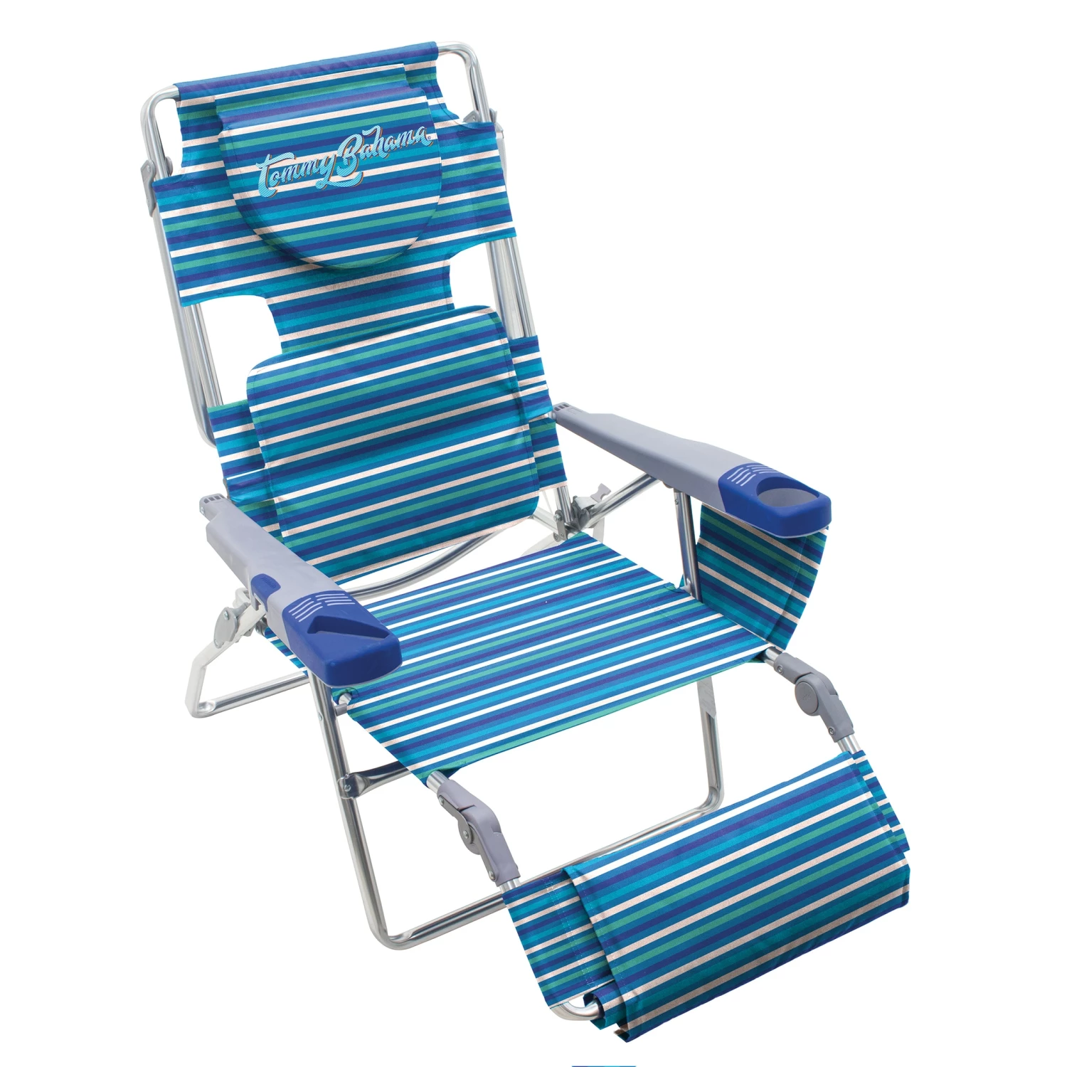 Tommy Bahama Beach & Camping Chairs Blue Striped Folding Beach Lounger Chair 1 Tommy Bahama Beach & Camping Chairs Blue Striped Folding Beach Lounger Chair