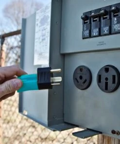 Road & Home RV Accessories 12 In. RV Electrical Adapter Fits 30 Amp Male to 15 Amp Female with Pull Out Handles Type 12/3 SJTW 30 Amp 125 V to 4 Degrees Fahrenheit Cold Weather Jacket Black with Yellow Handles -Outdoor Recreation Outlet Shop 46314762